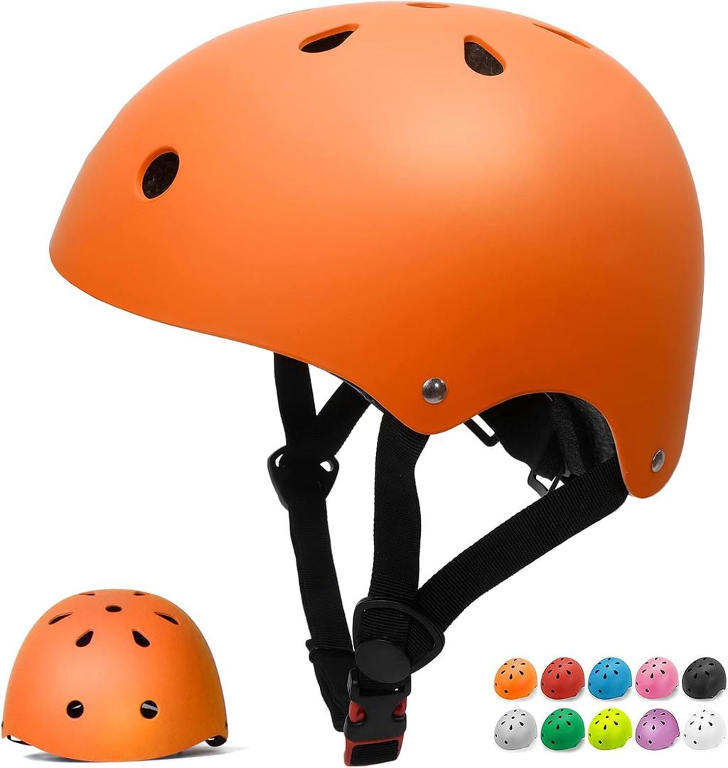 Glaf Toddler Helmet for 2-8 Years Kids Bike Helmets Baby Girls Boys Multi-Sport Adjustable Skateboard Bicycle Helmet Lightweight 4 Sizes for Toddlers (XS: 18.9-19.7 / 48cm-50cm, Orange)