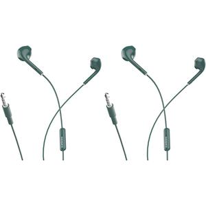 Wired  Ear Buds Earphones Green, Pack Of 2