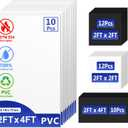 IMXPW Drop Ceiling Tiles 2x4, Waterproof Smooth White PVC, 10-Pack, White