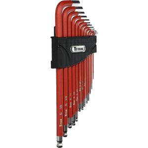 Titan 12713 Extra-Long Arm Ball Tip SAE Hex Key Set, 13 Piece (One Size)