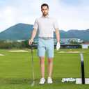 M MAELREG Golf Shorts Men 7 inch 9 inch Lightweight Dry fit Stretch Flat Front Casual Sport Heather Hybrid Flex Mens Shorts (Sky Blue)