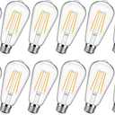 12-Pack Vintage LED Edison Bulbs 100W Equivalent 1400LM High Brightness 8W ST58 LED Filament Light Bulbs 3000K Warm White E26 Medium Base CRI90+ Antique Clear Glass for Home Dinning Room, Non-dimmable