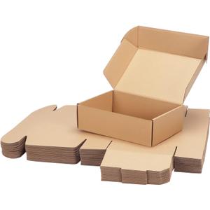 PHAREGE 10x7x3 inch Shipping Boxes Bulk 25 Pack Brown, Tab Lock Tuck Top Mailer Boxes for Packaging Small Business, Medium Cardboard Gift Boxes for Wrapping Mailing Present
