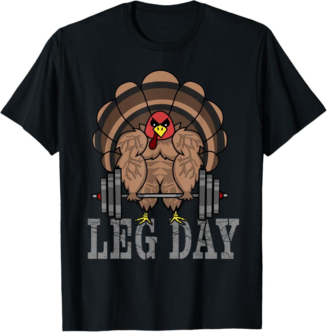 Funny Deadlifting Turkey Thanksgiving Leg Day Deadlift T-Shirt