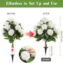 3FT Artificial Hydrangea Tree with Spikes, 2 Pack Faux Silk Plant Fake Hydrangea Bush Flower Tree for Porch Patio Living Room Decor