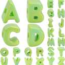 26 Pcs Cute Large Green Letter Beads, 20mm Jumbo Square Acrylic Letter Beads, Big Letter Beads for Bracelets, Necklaces, Bagcharms, Shoelaces, Keychains, Lanyards, Letter Charms for Craft, Square 20x20mm