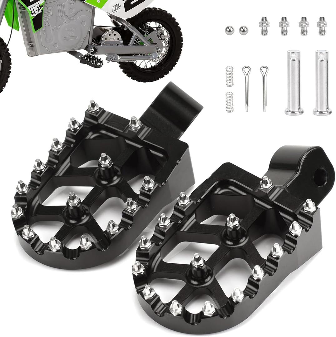 XINGWU Dirt Bike Foot Pegs for MX650 CNC Aluminum Pegs Heavy-Duty Foot Rest Pedals Compatible with Razor MX650 MX500 SX500 Electric Dirt Bikes Footpegs (Black)