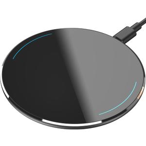 TOZO W1 New Anti-Slip Aircraft-Grade Aluminum Wireless Charger 15W Max Fast Wireless Charging Pad Compatible with iPhone 17/17 Pro/17 Pro Max/Air/16/15/14/SE Series, Samsung Galaxy S25/S24/S23, Black
