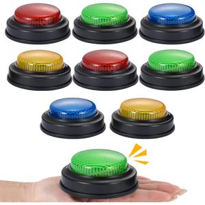 8 Pack Buzzers for Trivia Games,Classroom Must Haves Answer Buzzers, Family Feud Buzzer with Lights and Sound for Quizzes Party, Game Show Buzzer Buttons for Kids, Adults and Teacher Supplies