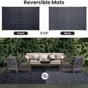 Smiry Outdoor Rug 8x10 ft, Waterproof Reversible Plastic Straw Rugs, Boho Outdoor Area Rug, Outside Floor Mat for Patio, Backyard, Deck, Picnic, Beach, Camping, Dark Grey