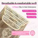 Kookastyle Clip in Hair Extensions, Natural Long Layered Soft Invisible Synthetic Curly Wavy Hairpieces for Women,4 pcs(20 InchAsh Blonde Balayage)