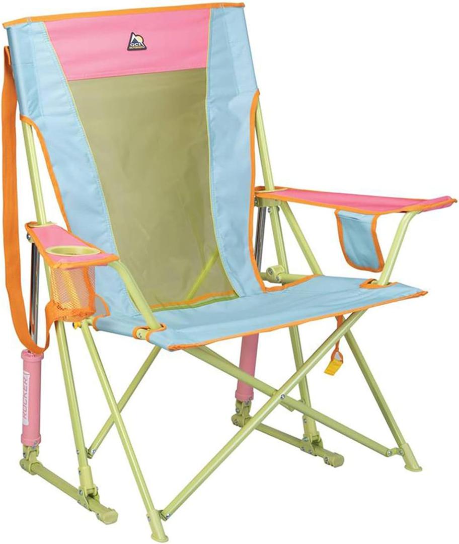 GCI Outdoor Comfort Pro Rocker Camping Chair | Portable Folding Rocking Chair with Durable Armrests & Drink Holder  Sweet Tea