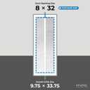 HVAC Premium 8'' x 32'' [Duct Opening] Flat Stamped Steel Return Air Grille - Sidewall and Ceiling - HVAC Vent Duct Cover - White [Outer Dimensions: 9.75''w X 33.75''h]