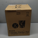 10 Inch Round Ceramic Planter with Tray, White Marble Finish, Indoor Plant Pot with Drainage Mesh and Scratch Pad