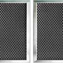 WB02X11124 JX81J Microwave Charcoal Filter [OEM Part# GE WB06X10823 WB02X11536 Samsung DE63-00367G DE63-00367J DE63-30016E ] 3-7/8"x6-1/8"x3/8"(3.9"x6.1") Pack of 2 