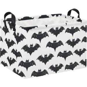 Batman Baskets for Kids Gift Basket Empty for Boys and Girls Rectangular Toy Storage Bins Organizer Bin Box Cute Bat Room Decor for Home(Black Bats)