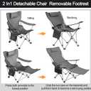2-in-1 Reclining Camping Chair with 360° Umbrella Folding Lounge Beach Chair with Footrest and Universal Clamp UPF 50+ Adjustable Umbrella Portable Lightweight Seating for Adults Outdoor