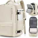 VGCUB Large Travel Work Business Backpack Carry on flight Approved 17 Inch Laptop Backpack for Women Men with Laptop Compartment Mochila de Viaje,Beige | Travel, Work, Business, 17 Inch