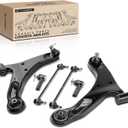 A-Premium Set of 6, Front Lower Control Arm, Sway Bar Link, Outer Tie Rod End, Compatible with Suzuki Grand Vitara 2006-2013