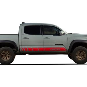 2 X 200CM/78.7Inch Long Car Side Door Racing Stripes Limited Graphics Decal Sticker Compatible with Toyota Tacoma 2005 - Present (Gloss RED)