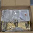 AUTELO Vanity Lights, 3-Light Bathroom Light Fixtures in Brushed Gold Finish with Clear Wine Glass, Gold Vanity Lights for Bathroom, Vintage Wall Sconces for Mirror Kitchen, V9350-3 BG