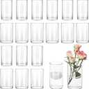 CEWOR 16 pcs Flower Vases for Centerpieces, 6 Inch Glass Cylinder Vase Clear Vases Candle Holder for Floating Candles Home Table Decor Wedding Party, 2 Diameters