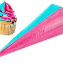 Restaurantware Pastry Tek 17.7 x 9.5 Inch Two-Color Icing Bags 100 Thick Multi-Color Piping Bags - Sustainable For Icing Frosting & Buttercream Clear Plastic Disposable Piping Bags For Cakes (18" Dual Color)