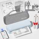 Gloryang Inkless Portable Printer for Travel, Wireless Thermal Printer Supports 8.5" x 11" US Letter Size, Bluetooth Machine Includes Carry Case and 3 Rolls of Thermal Paper Kit, Blue