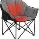 REALEAD Heated Camping Chair - Fully Thick Padded - Heated Chairs for Outdoor Sport with Back and Seat Heating - Heated Outdoor Chair for Adults - Battery NOT Included