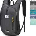 SKYSPER 10L Hiking Backpack Small Foldable Daypack Packable Lightweight Hiking Daypack Travel Day Pack for Women Men (Black)