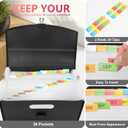 Uquelic 26 Pockets Expanding File Folder Organizer - Upgraded Durable Buckle, Accordion Folder Base with Ergonomic Portable Handle/Large A4 Letter Size Document Organizer, Folders with Pockets