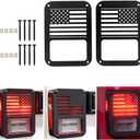 Jeep Light Covers US Flag Light Guards Protectors Compatible with 2007-2018 Jeep Wrangler JK Unlimited Jeep Lights Cover Accessories