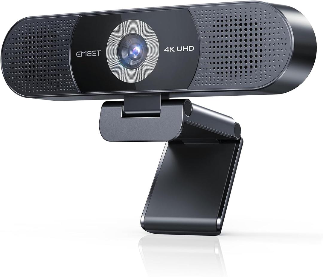 EMEET C980 PRO 3-in-1 4K Webcam with Microphone and Speaker, 60-98 Wide Angle Webcam w/ 4 Noise Cancel Mics, 2 Speakers, Fixed Focus, Magnetic Privacy Cover, Great for Group and Personal Video Calls