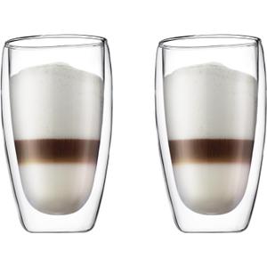 Bodum 15oz Pavina Double Wall High-Heat Borosilicate Glass, Set of 2, Clear