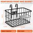 CDYWD Bike Basket Front with Removable Liner Bag, Large Bicycle Front Basket for Men Women, Heavy Duty Metal Bike Cargo Basket for Adult Bikes, Ebike, Electric Bike, Mountain Bike, City Bike, Cruiser