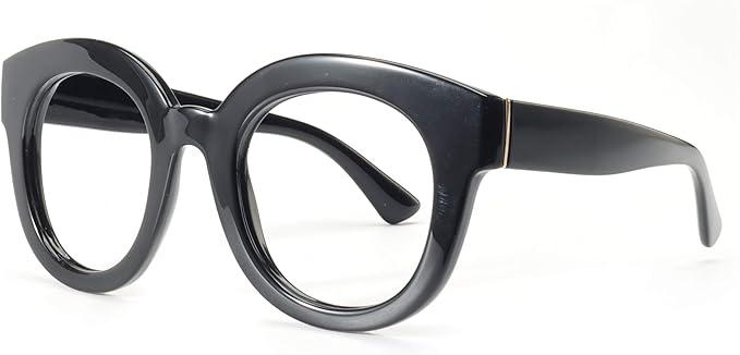 Round Reading Glasses Women Large Frame Stylish Readers, 1.25