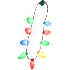 Windy City Novelties 9 Bulb Christmas LED Light Up Necklace Holiday Costume Accessories for Christmas Xmas Party Favor Party Supply (1)