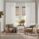 Beige White Memory Trained Pinch Pleated Curtains 84 Inches Long for Bedroom Light Filtering Semi Sheer Dining Room Boho Curtains 2 Panels Set Hooks Rings Privacy Ivory Linen Window Drapes 50x84 Inch
