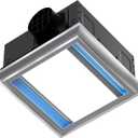 Bathroom Exhaust Fan with Light, 1.0 Sone 160 CFM, Aluminum Bathroom Vent Fan, 10x10 Mount, 1500LM Ceiling Ventilation Fan with Blue Nightlight (Gray)