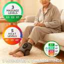 Ankle Massager for Pain Relief with Hot Compress Function, 3-Level Adjustable Heat & Vibration, Smart Timer, Touch Screen, Compact & Portable for All Ages (1pc)