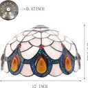 Tiffany Lamp Shade 12Inch Accessories Replacement Pink Crystal Stained Glass Lampshade Only for Floor Lamps, Table Lamps,Pendant Lamps (Pink Crystal G)