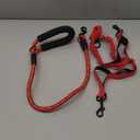 Heavy Duty Dual Dog Leash - Adjustable, No Tangle, Bungee Retractable for Walking Two Dogs - Red, 5.5FT - 1/ 2'