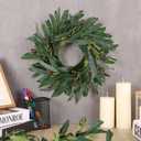 6 Pcs Artificial Spring Olive Wreaths Greenery Wreath with Olive Leaves Mini Green Kitchen Cabinet Wreaths Swag Spring Summer Wreath for Front Door Porch Wall Window Farmhouse Wedding Decoration
