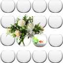 16 Pcs Glass Fish Bowl Round Vase for Centerpiece Bulk Clear Bubble Fish Bowl Decorations Flower with Water Gel Beads for Wedding Floral Floating Filler Home Decorations