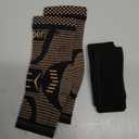 INDEEMAX Ankle Brace for Women & Men, Ankle Compression Sleeve Support Copper Infused Ankle Brace for Sprained Ankle, Plantar Fasciitis Sports, Achilles Tendonitis Pain Relief, Copper Black, S