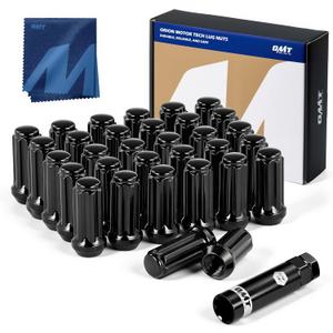 Orion Motor Tech 9/ 16-18 Wheel Lug Nuts 32 Pack, Black 9/ 16 x 18 Trim Lug Nuts 2 inches Tall Spline Drive Cone Seat Compatible with Dodge 1994-2011 Ram 2500 3500 Aftermarket Wheel 8x6.5 5x5.5