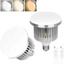 EMART 2 Pack 85W E27 LED Light Bulb for Umbrella/Softbox Lighting Kit, Dimmable Color Temperature 3000K-5500K Remote Control Lamps for Photography Photo Video Studio, Portrait Shooting