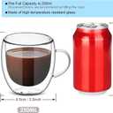 Sorfity Cappuccino Glass Mugs, Set of 4 Double Walled Espresso Mug Cups Glass Mug Set Insulated Clear Drinking Glass Coffee Cups with Handle for Latte, Cappuccino, Tea Bag, Juice (250ml /8.45oz)