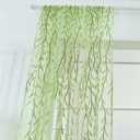  Tulle Curtains for Bedroom, 2 Sheers 39.4'' x 78.8" L Green Window Leaf Curtain for Living Room Bedroom Window Door Bedthroom Balcony Decoration