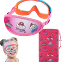 Kids Swim Goggles 4-7，Child Goggles No Hair Pull,Toddlers Swimming Goggles Fabric Strap
